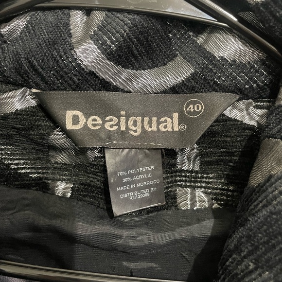 Desigual Monochrome Patterned Fabric Coat - Picture 2 of 5